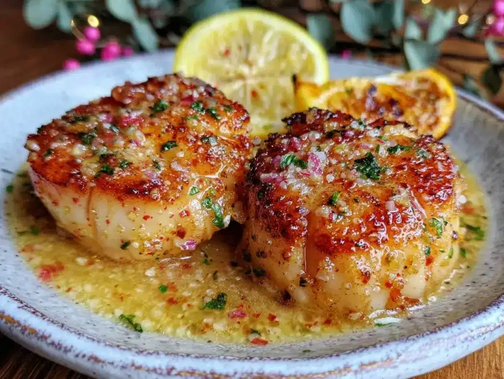 garlic butter scallops - featured image
