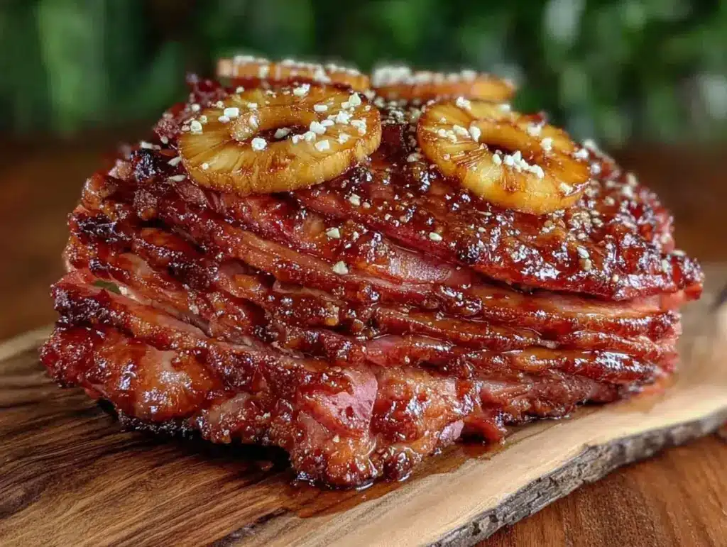 glazed spiral ham with pineapple - featured image