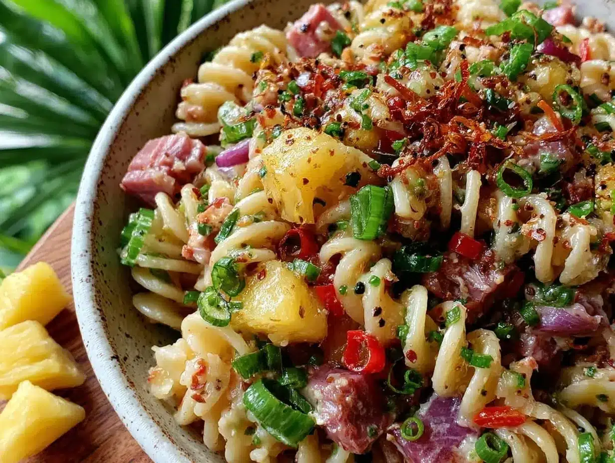 Hawaiian pasta salad preparation steps