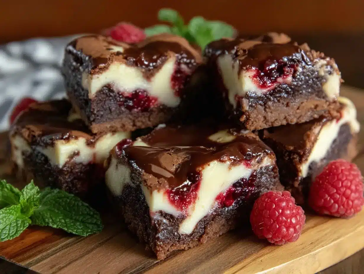heart-shaped raspberry cheesecake brownies preparation steps