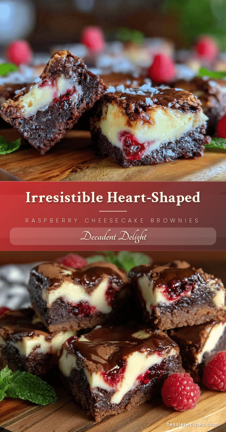 heart-shaped raspberry cheesecake brownies recipe
