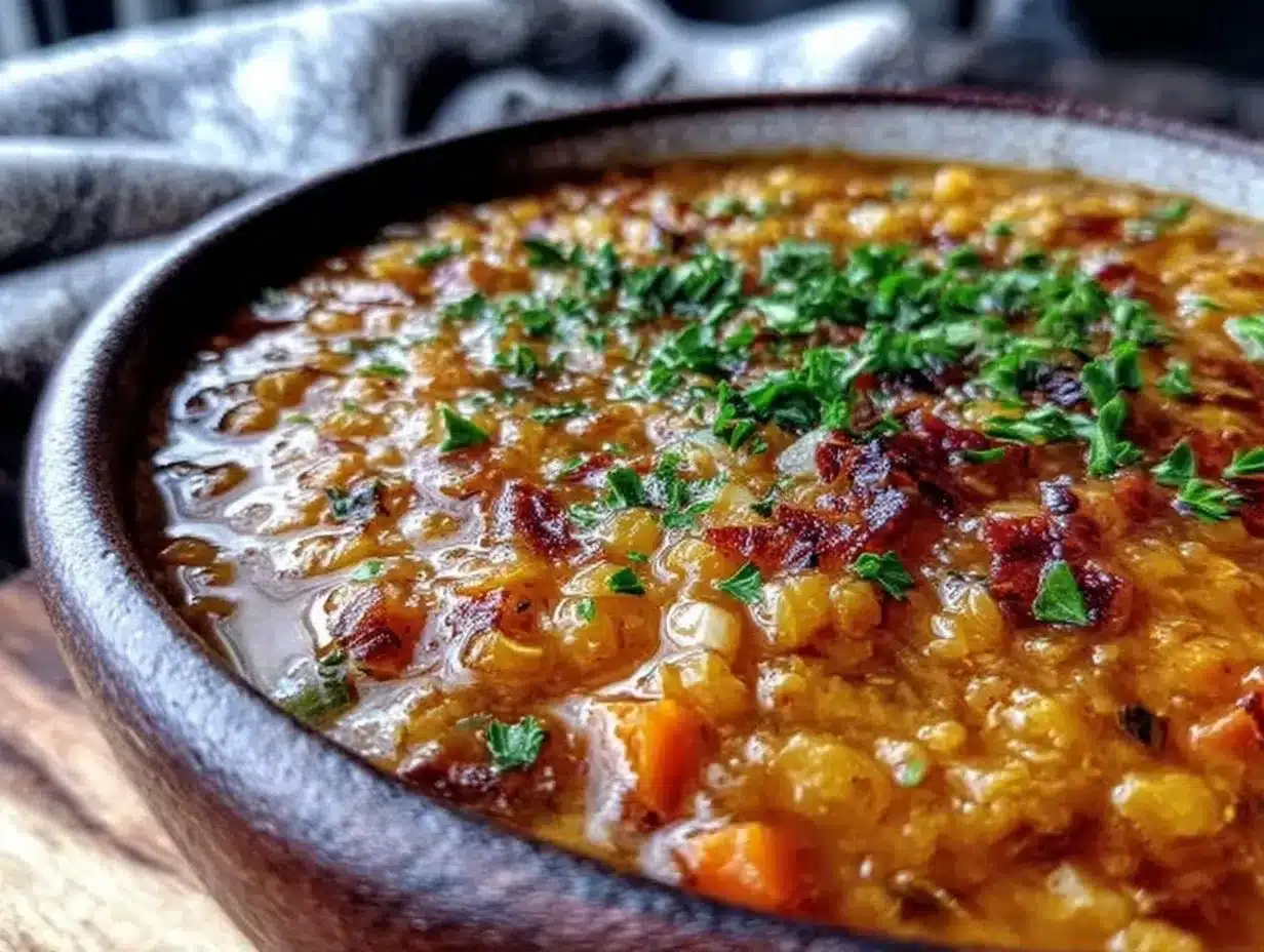 hearty lentil soup recipe preparation steps