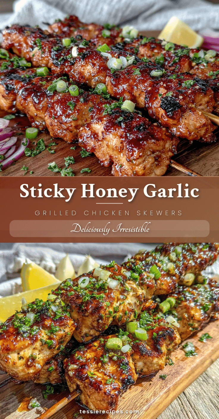 honey garlic grilled chicken skewers recipe