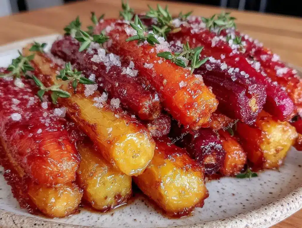honey roasted rainbow carrots - featured image