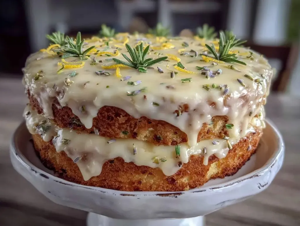 lemon lavender layer cake - featured image