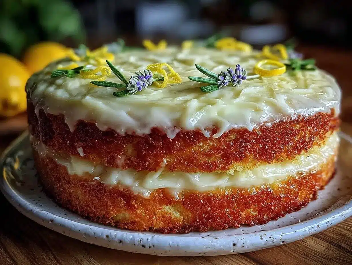 lemon lavender layer cake preparation steps