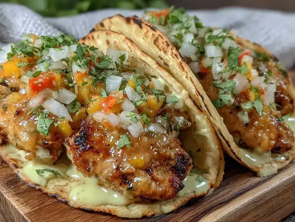 mango habanero chicken tacos - featured image