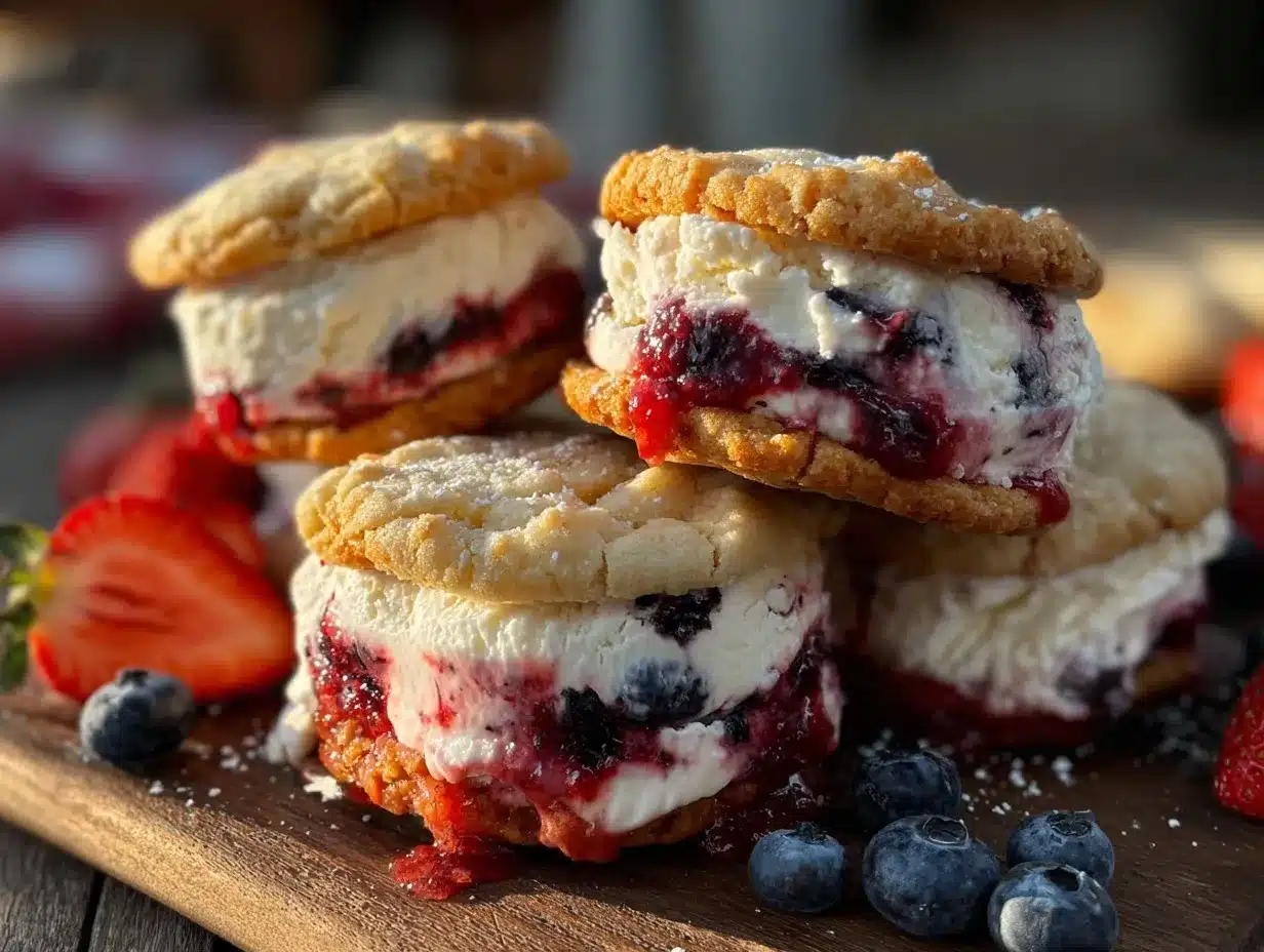 patriotic ice cream sandwiches preparation steps