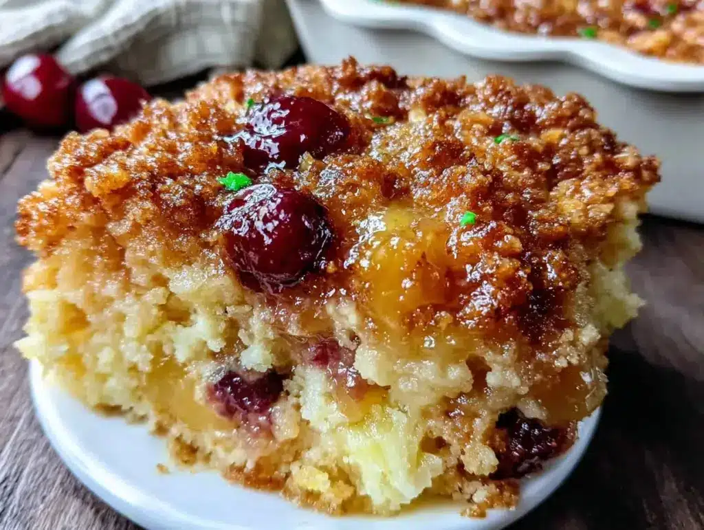 pineapple cherry dump cake - featured image