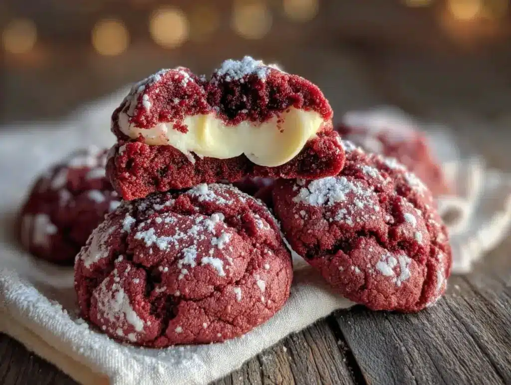 red velvet crinkle cookies - featured image