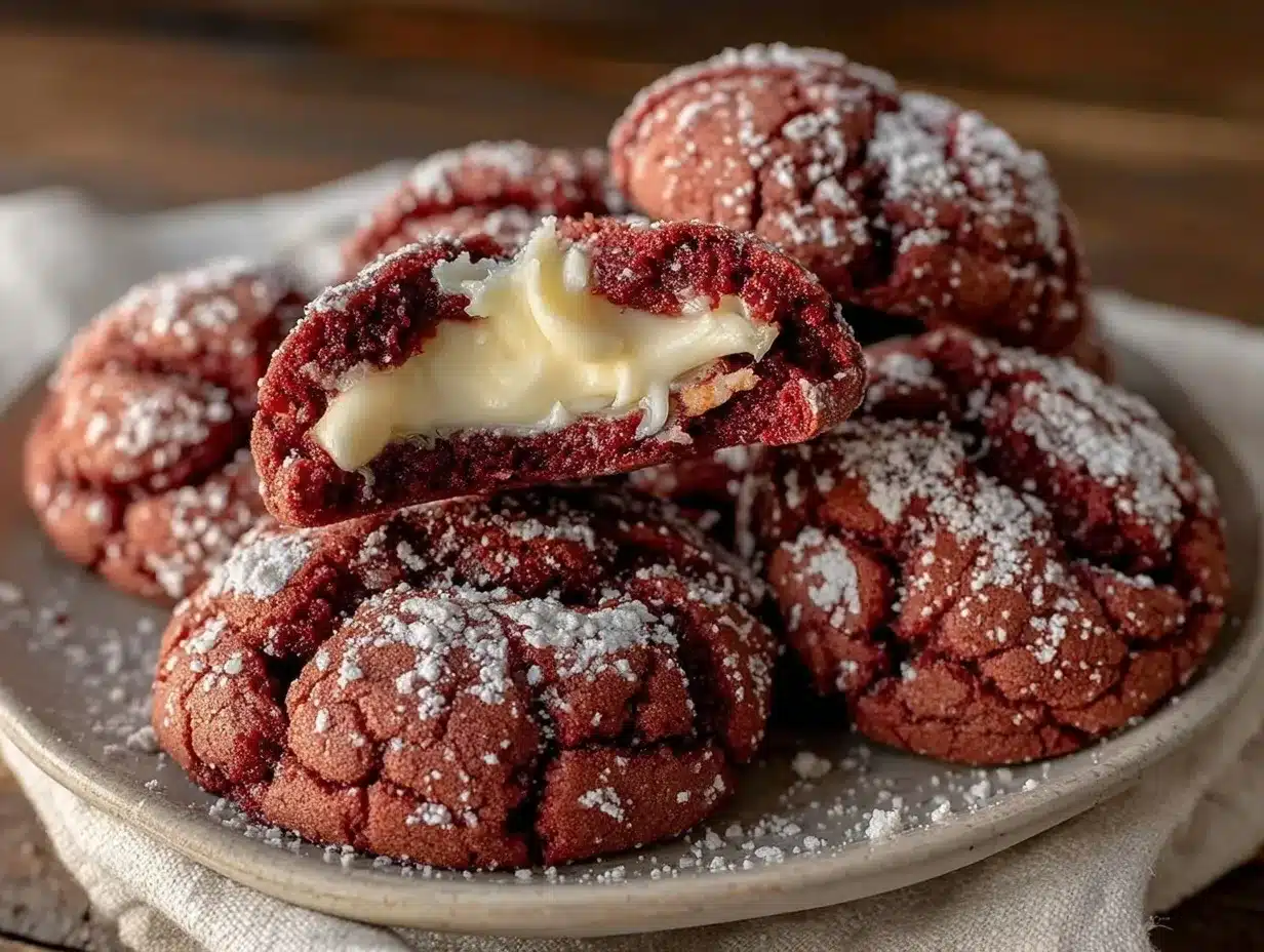 red velvet crinkle cookies preparation steps