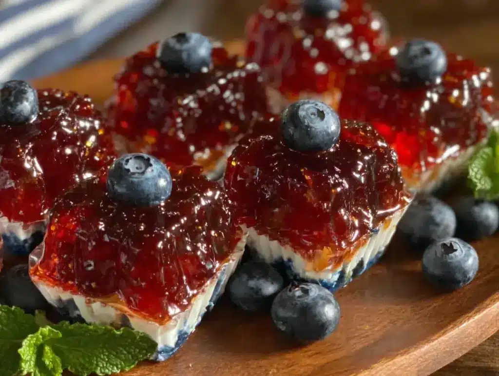 red white and blue jello shots - featured image