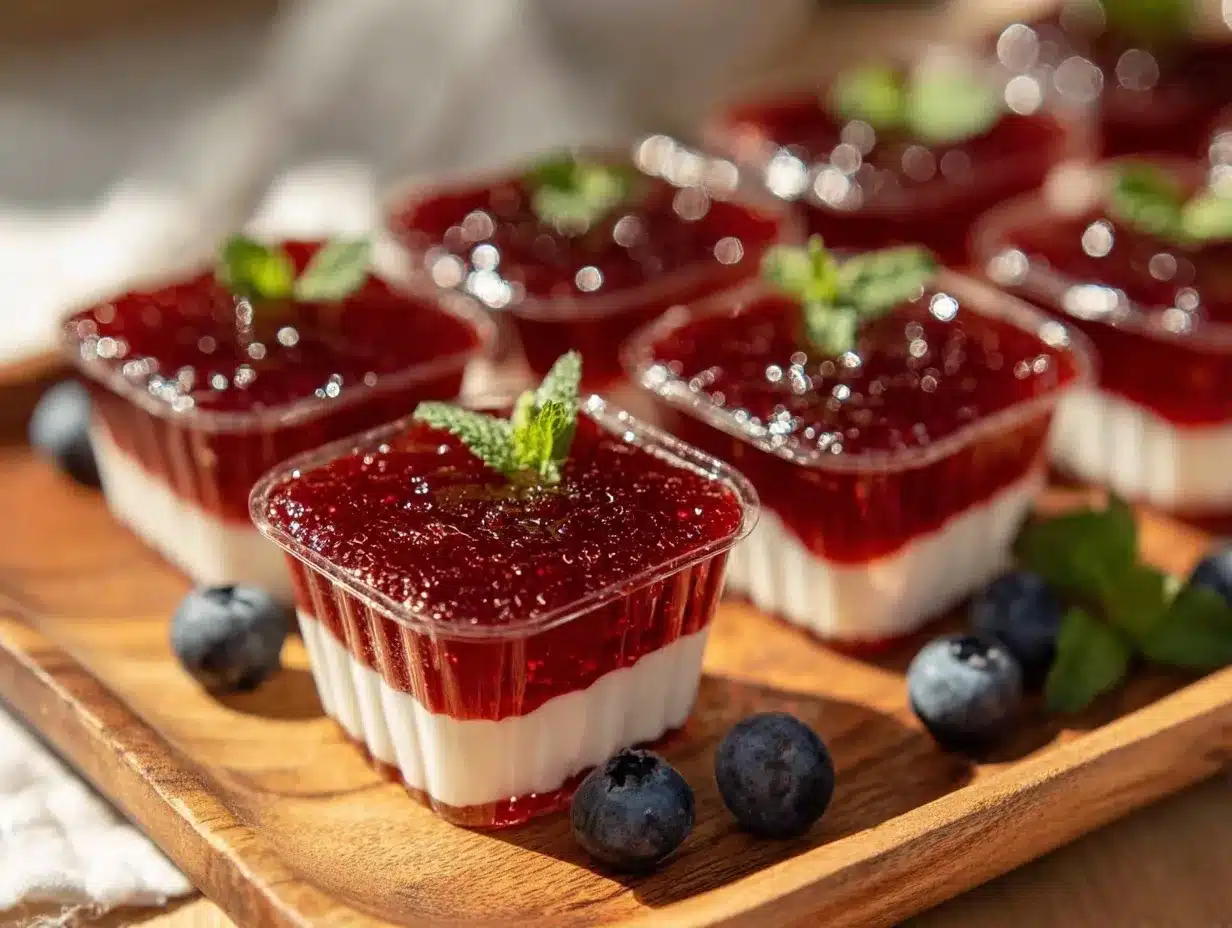 red white and blue jello shots preparation steps
