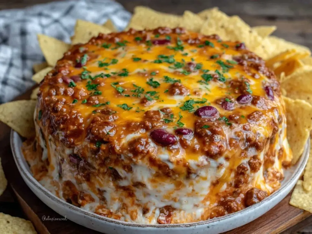 savory cheesy beef and bean dip - featured image