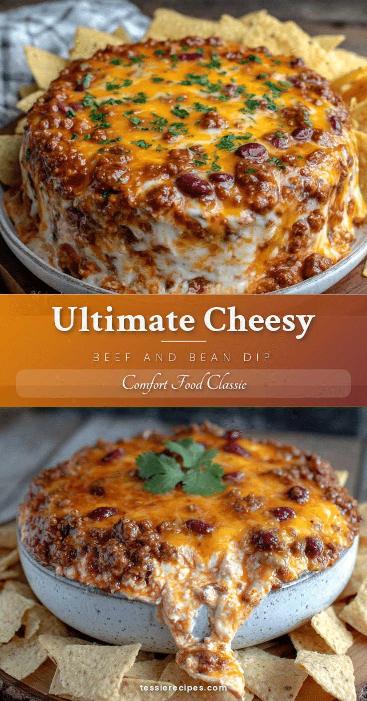 savory cheesy beef and bean dip recipe
