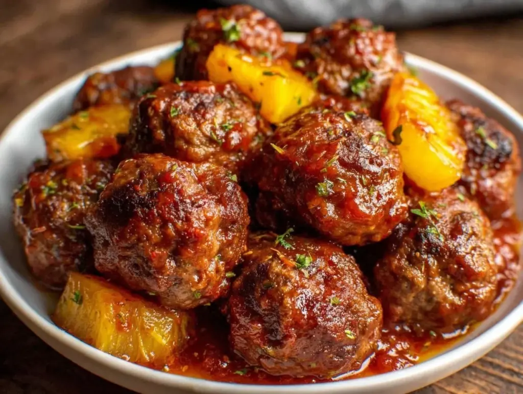 slow cooker bbq meatballs - featured image