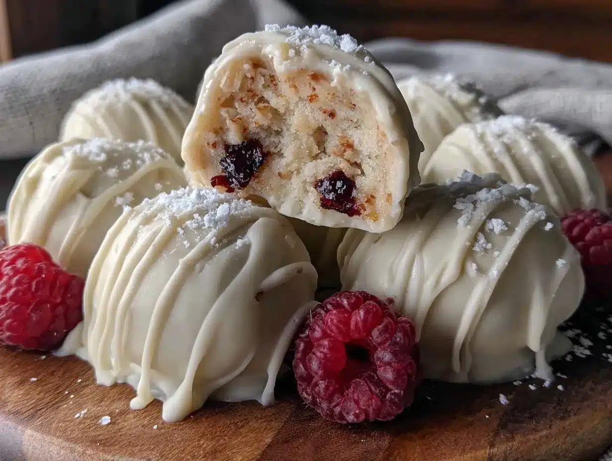 white chocolate raspberry truffles preparation steps