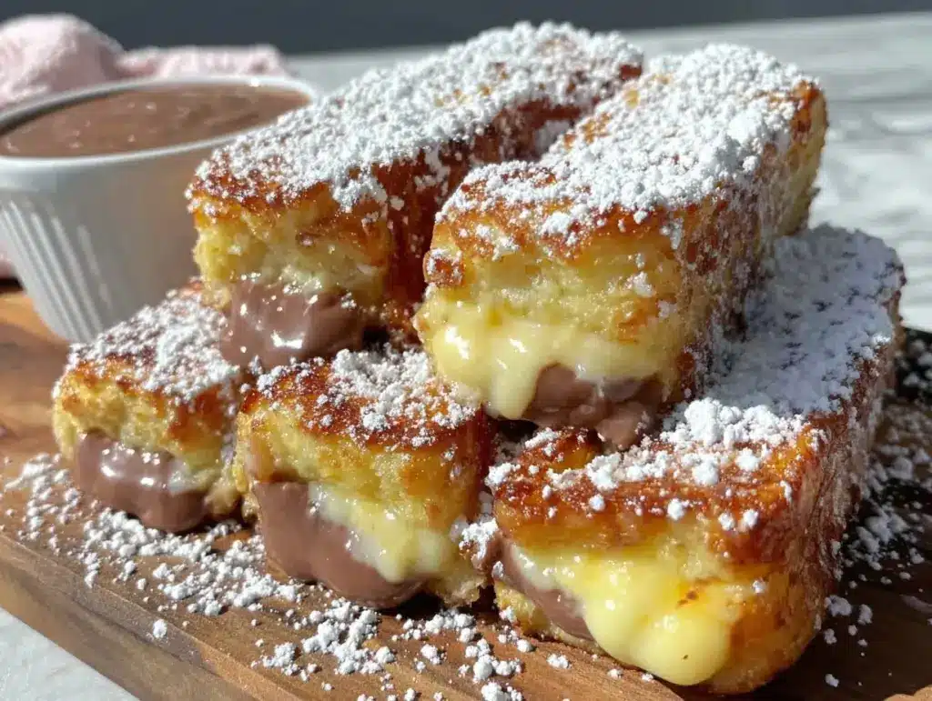 air fryer nutella stuffed french toast sticks - featured image