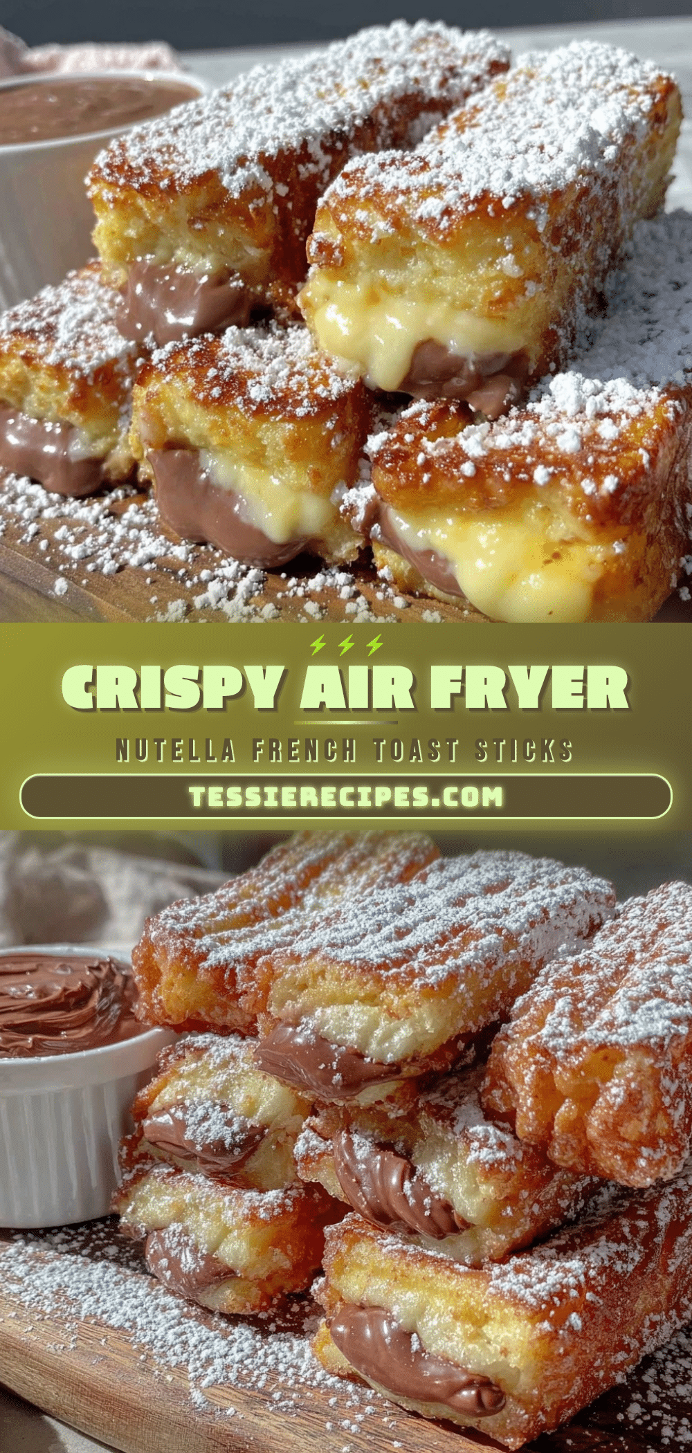 air fryer nutella stuffed french toast sticks recipe