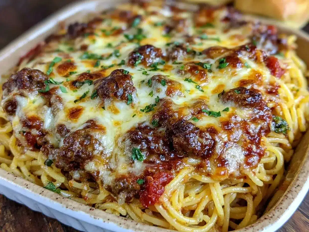 baked spaghetti casserole preparation steps