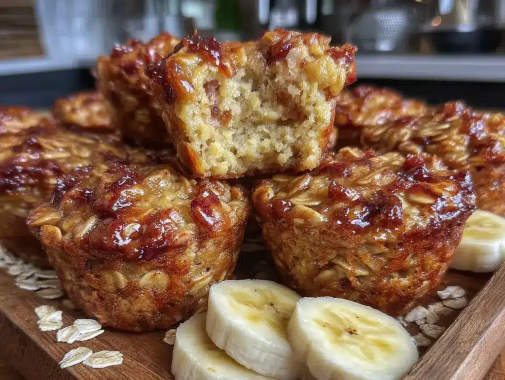 banana bread baked oatmeal cups - featured image