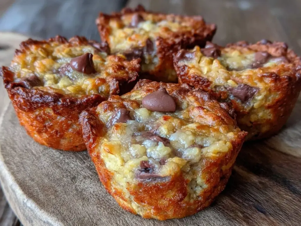 banana chocolate chip baked oatmeal cups - featured image