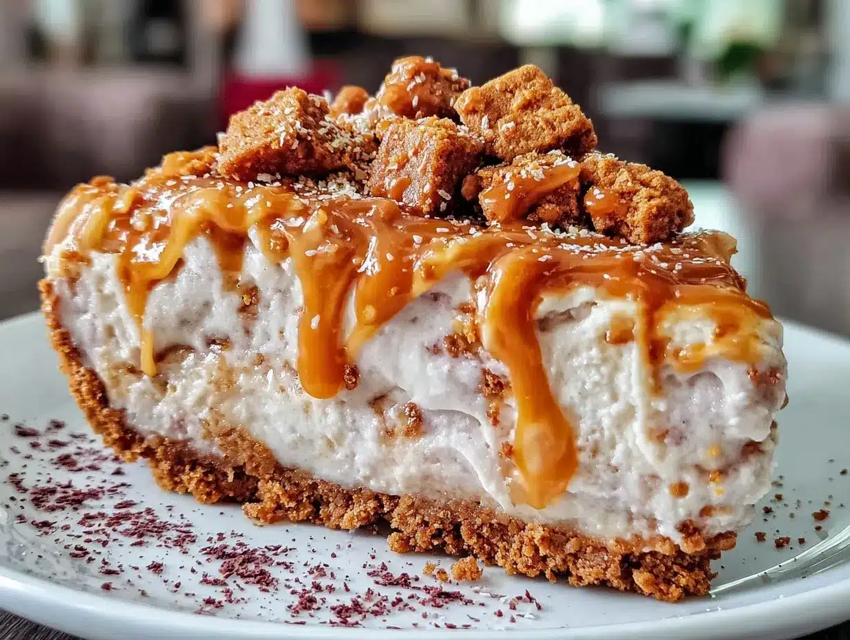 Biscoff cookie butter no-bake cheesecake preparation steps