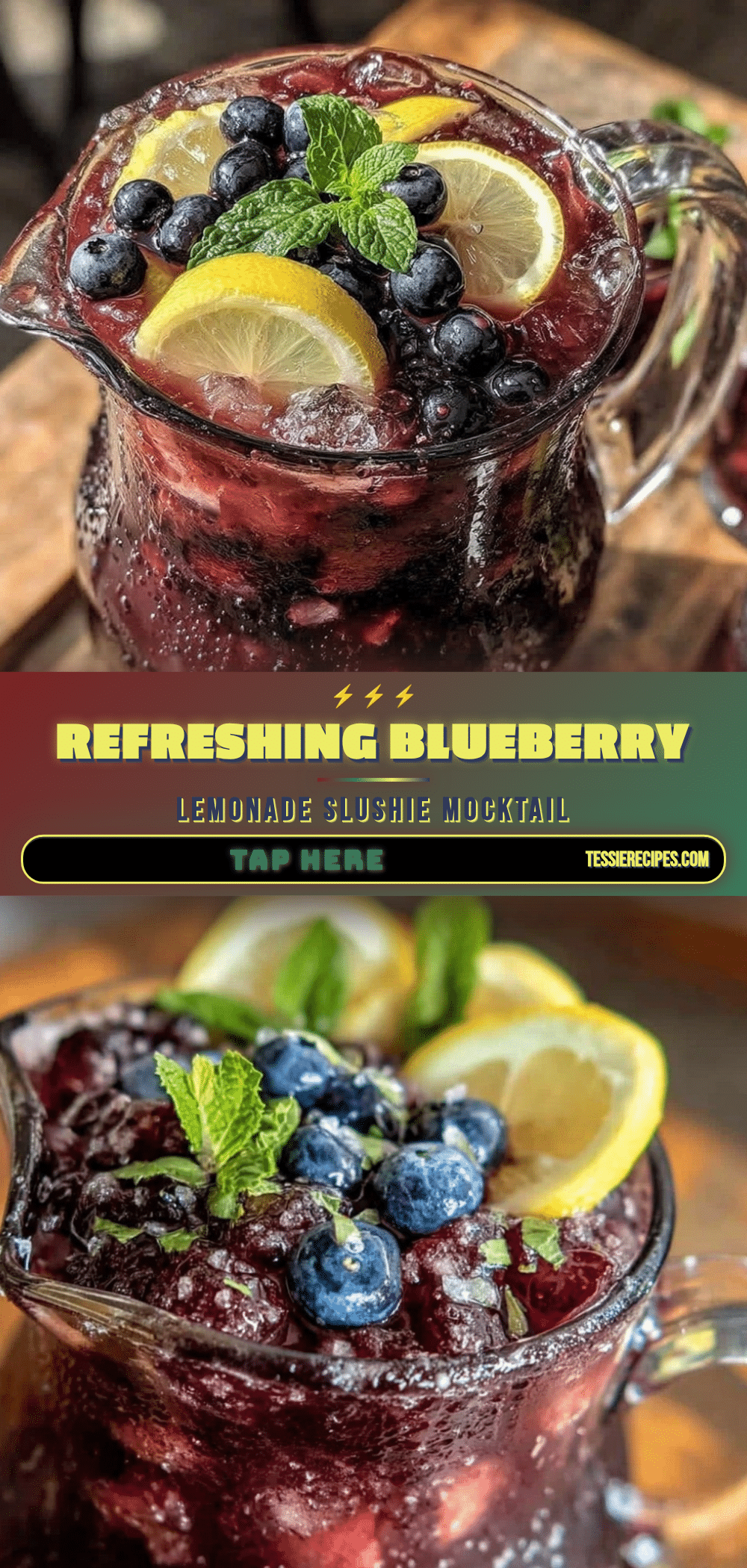 blueberry lemonade slushie mocktail recipe