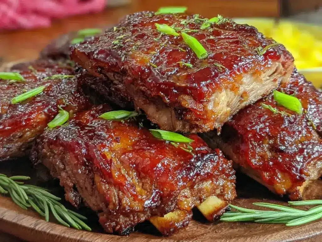 bourbon honey glazed pork ribs - featured image