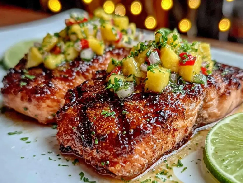 brown sugar garlic grilled salmon - featured image