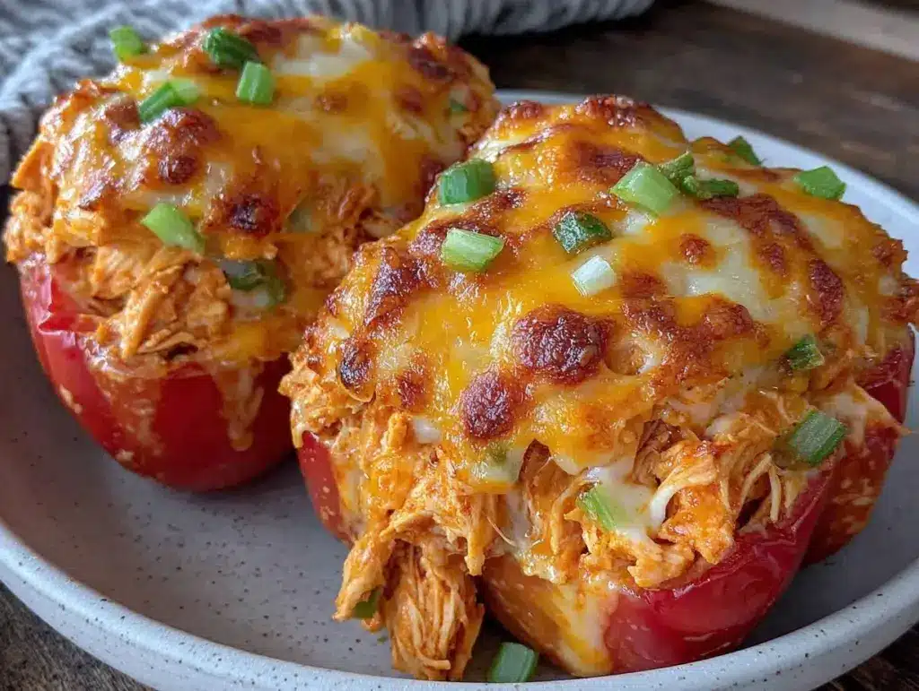 buffalo chicken stuffed peppers - featured image