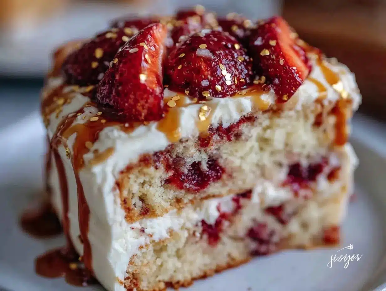 champagne strawberry cake preparation steps