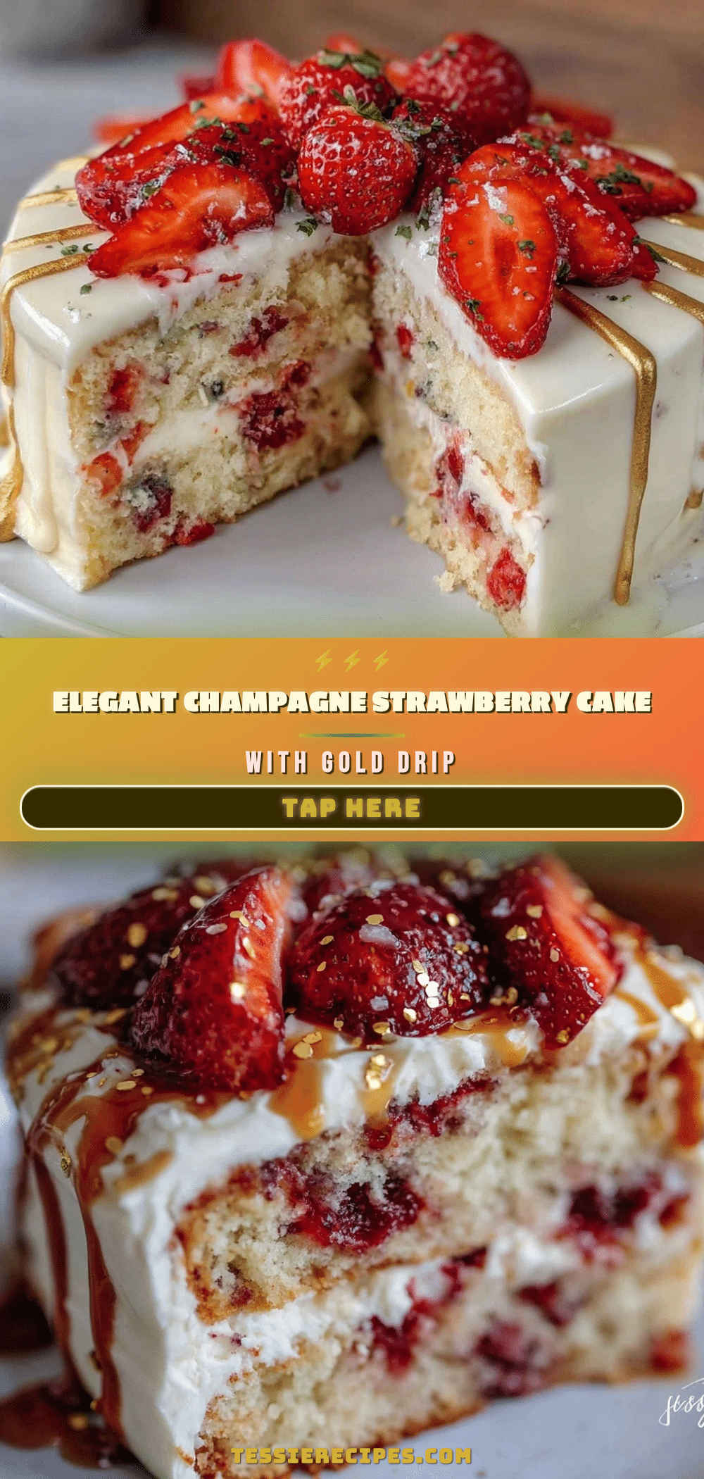 champagne strawberry cake recipe