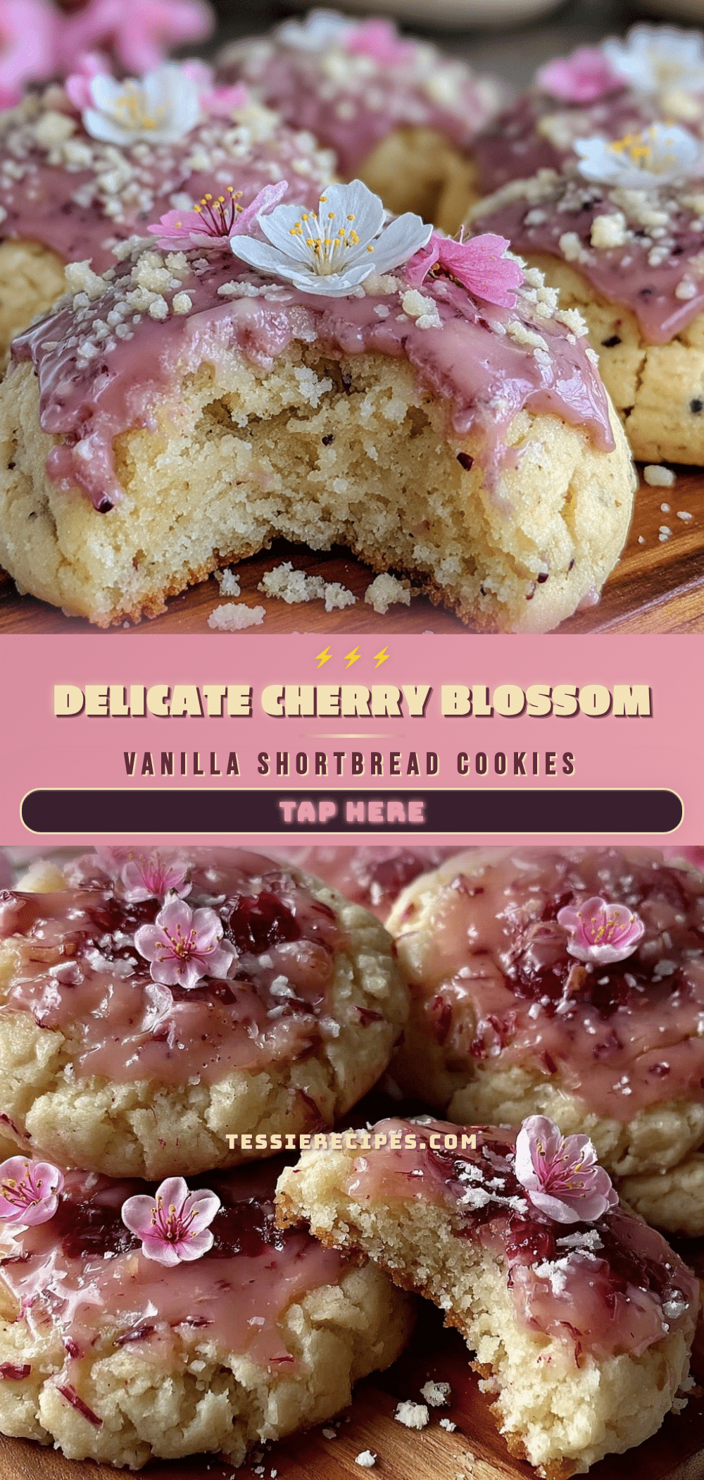 cherry blossom vanilla bean shortbread cookies recipe