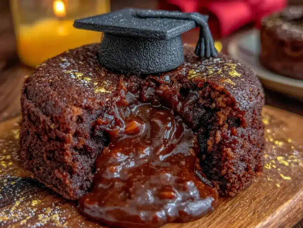 chocolate lava graduation cake - featured image