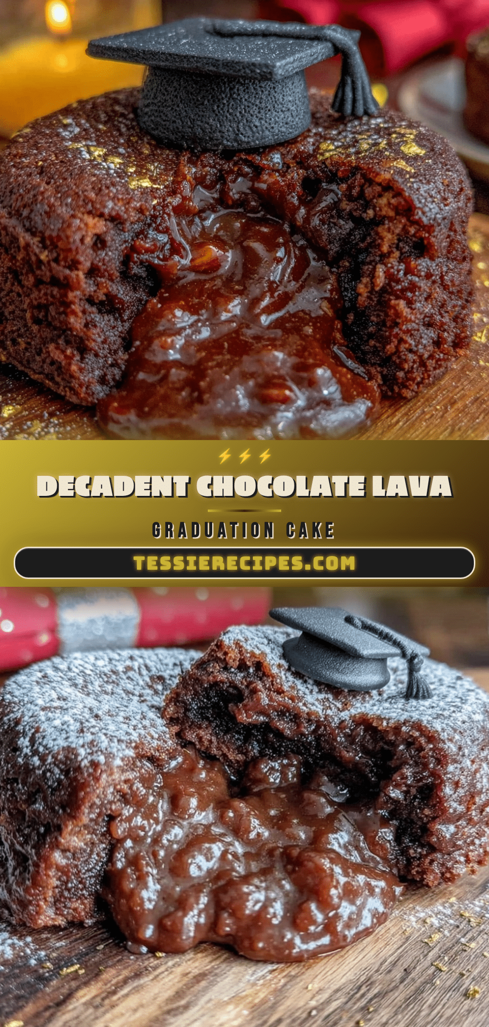 chocolate lava graduation cake recipe