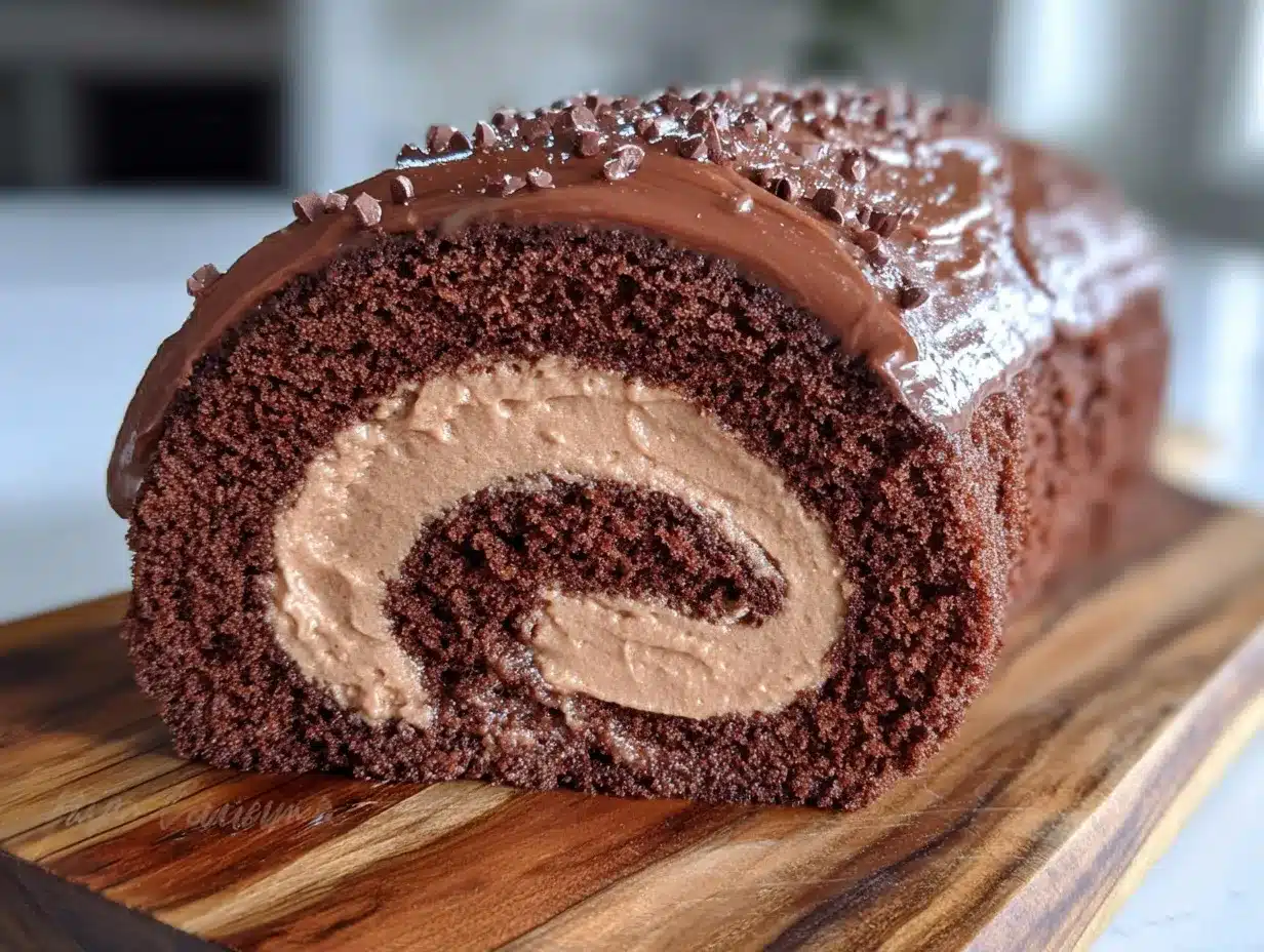 chocolate swiss roll preparation steps