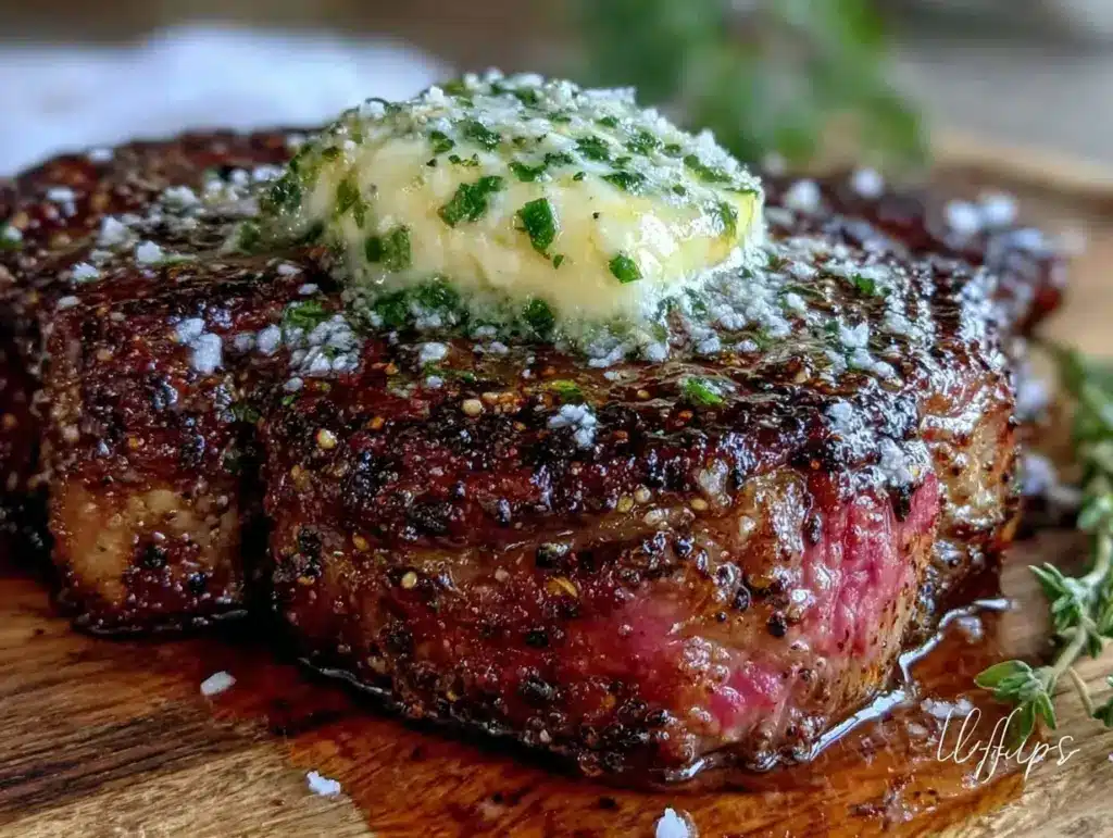 coffee rubbed new york strip steak - featured image