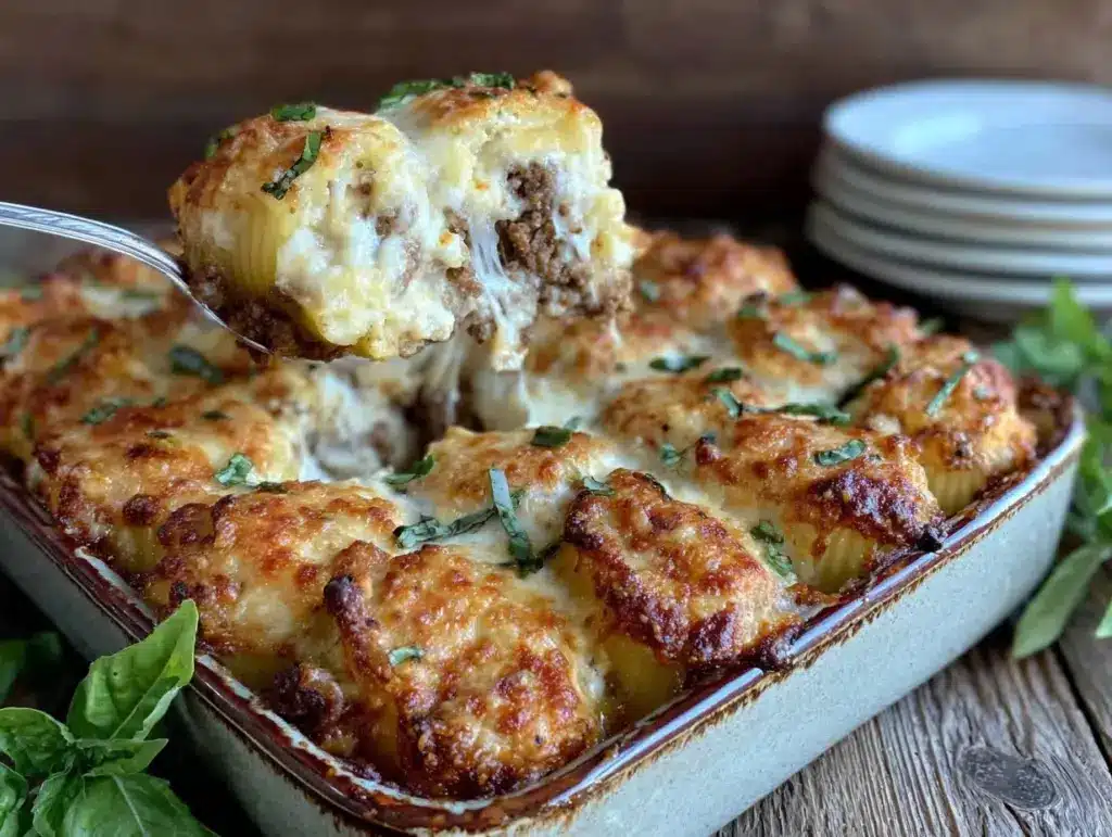 cozy cheesy stuffed shells - featured image