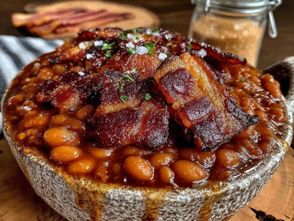 cozy crockpot baked beans - featured image