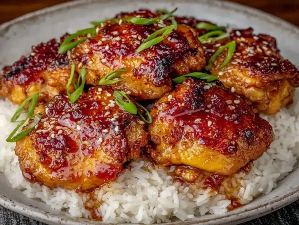 cozy crockpot honey garlic chicken thighs - featured image