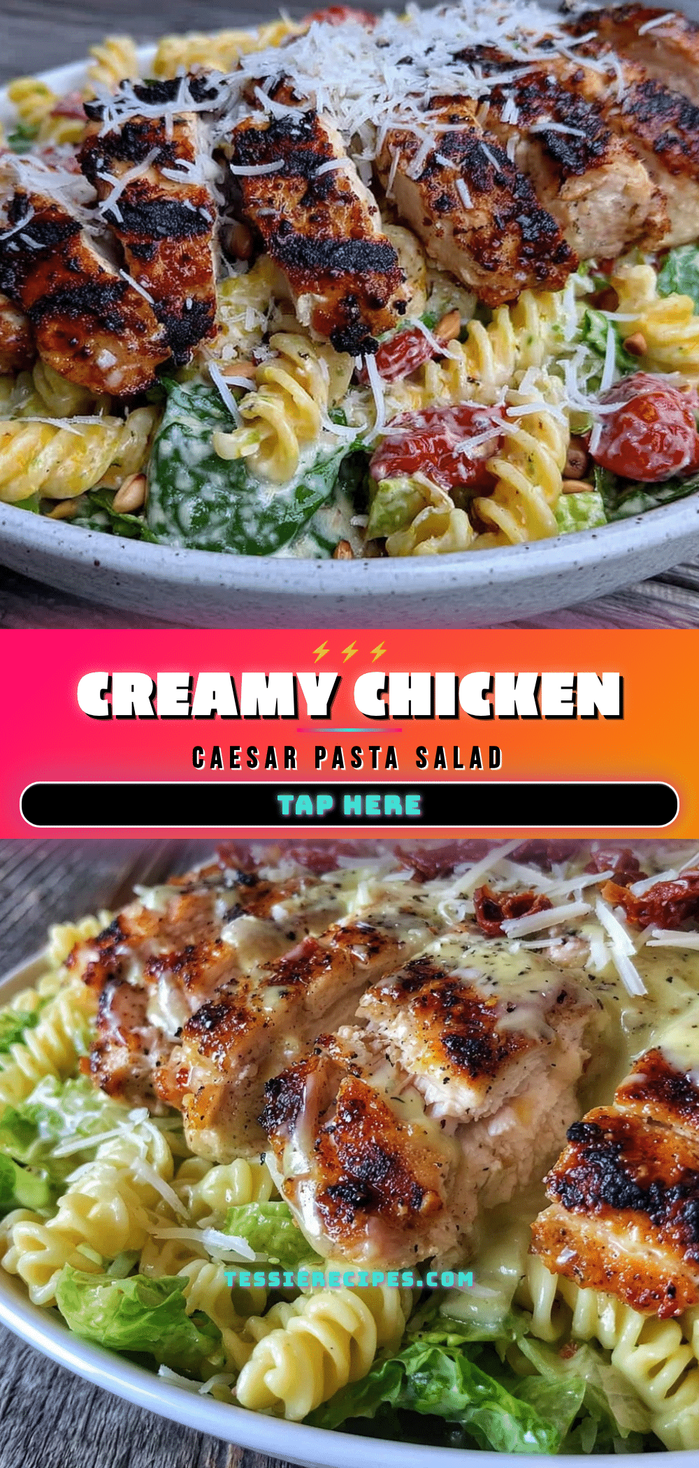 creamy chicken caesar pasta salad recipe