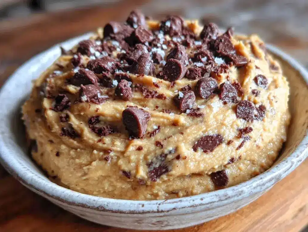 creamy chocolate chip cookie dough dip - featured image