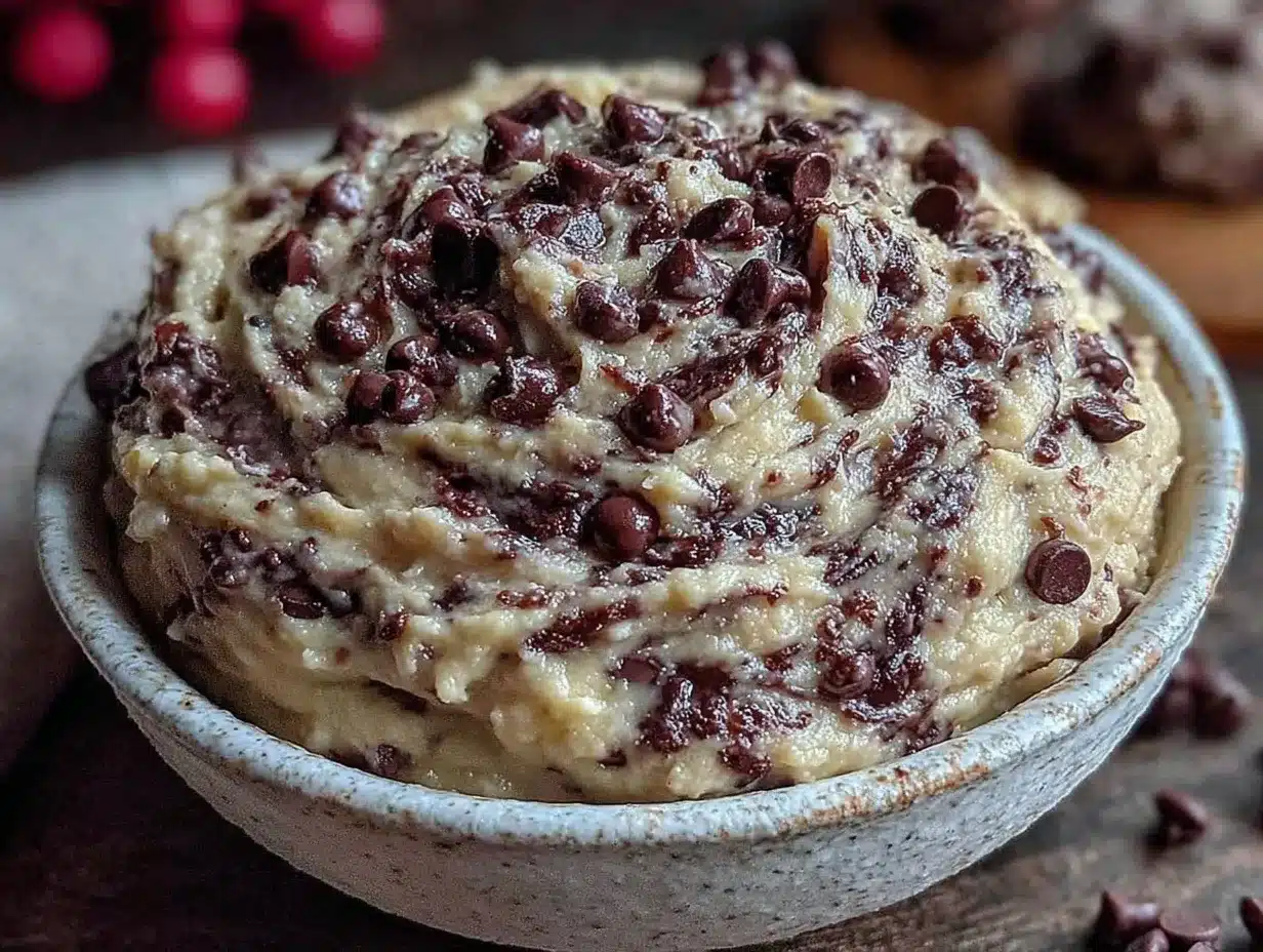 creamy chocolate chip cookie dough dip preparation steps