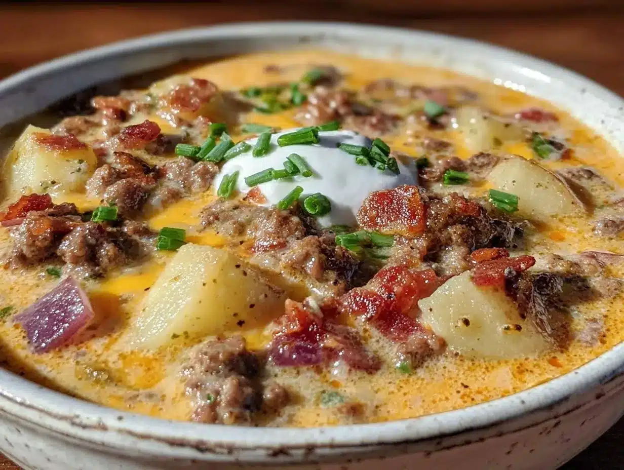 creamy comfort cheeseburger soup preparation steps