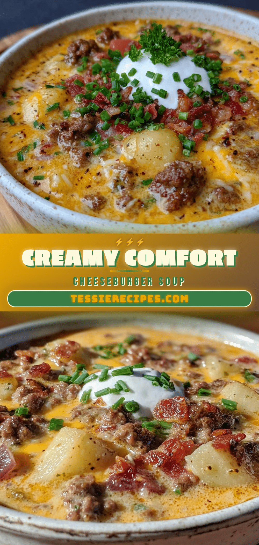 creamy comfort cheeseburger soup recipe