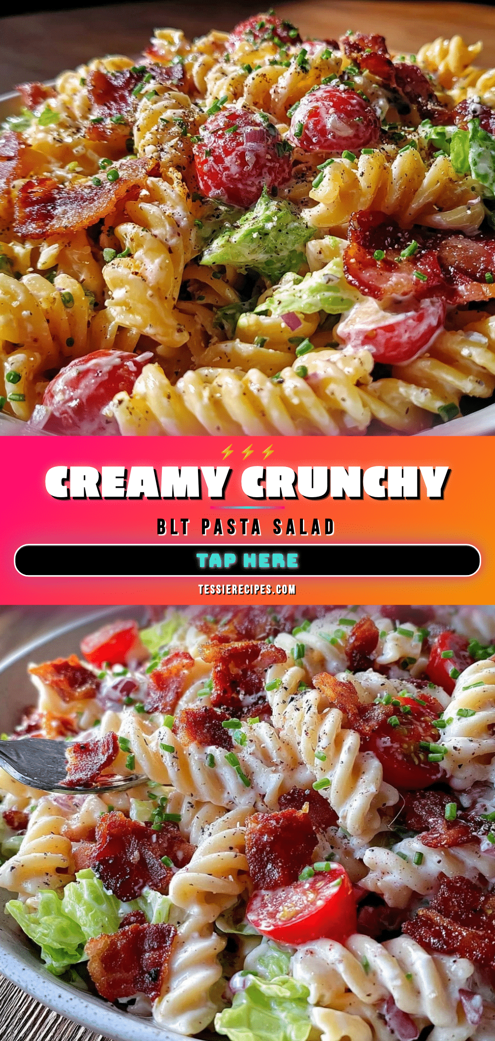 Creamy Crunchy BLT Pasta Salad recipe