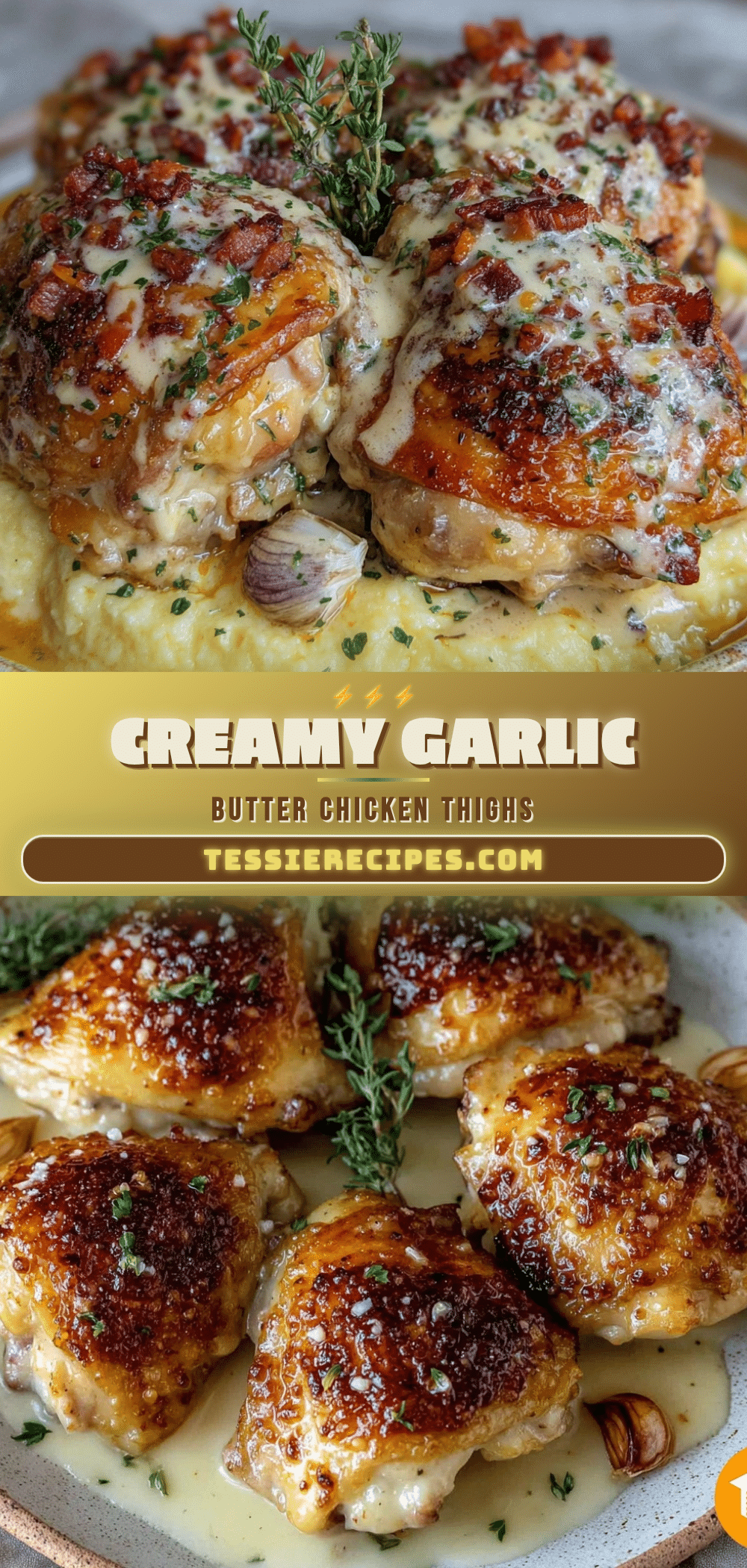 creamy garlic chicken thighs recipe