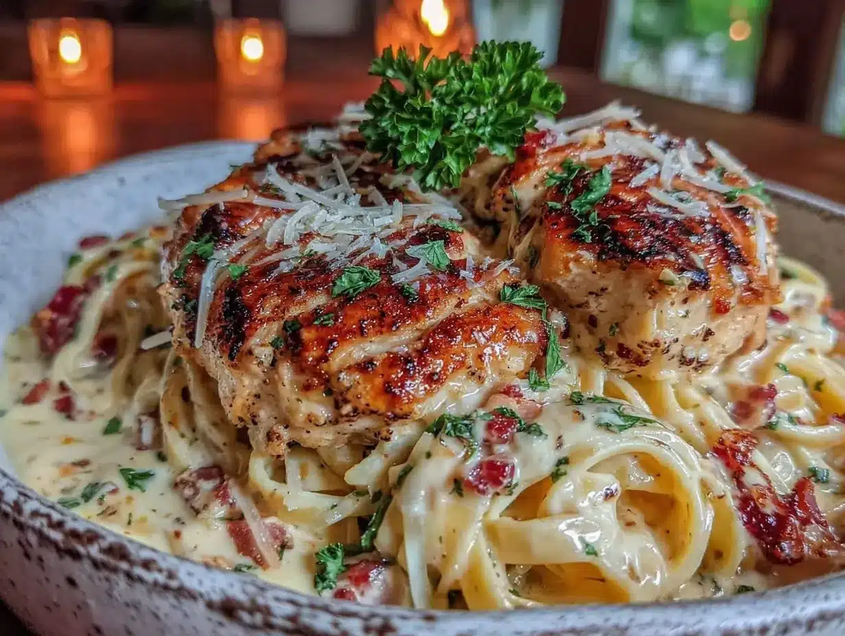 creamy garlic parmesan chicken pasta preparation steps