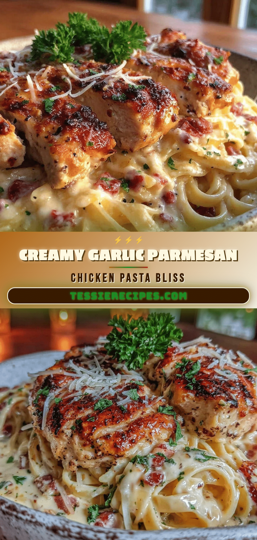 creamy garlic parmesan chicken pasta recipe